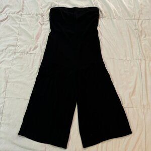 Black 1pc Pants Tube Top Jumpsuit Romper Jumper Wide Leg Womans sz Small
